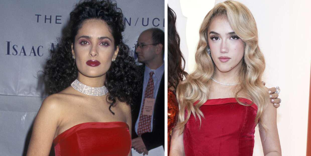 999833-la-hija-de-salma-hayek-repite-el-mismo-vestido-que-lucio-su-madre-mas-de-25-anos-atras