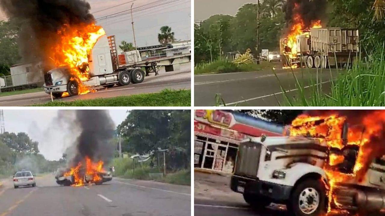 video-presuntos-carteles-incendian-traileres-en-tabasco-para-bloquear-caminos
