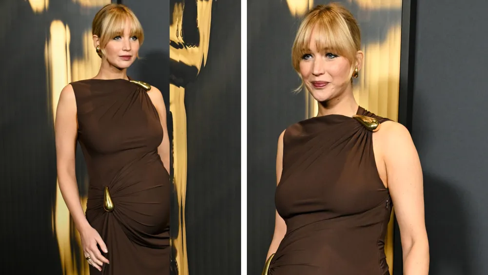 pregnant-jennifer-lawrence-governors-awards-2024-bottega-veneta-dress