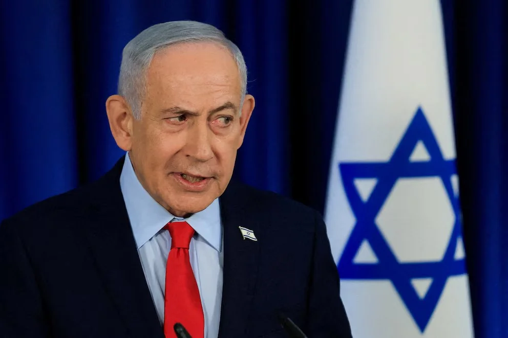 FOTO-DE-ARCHIVO-El-primer-ministro-israeli-Benjamin-Netanyahu-habla-durante-una-rueda-de-prensa-en-medio-del-conflicto-entre-Estados-Unidos-e-Israel-con-Iran-en-Jerusalen