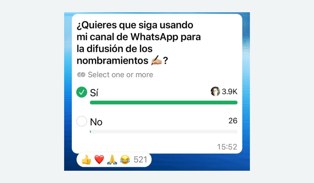 Encuesta en Whatsapp